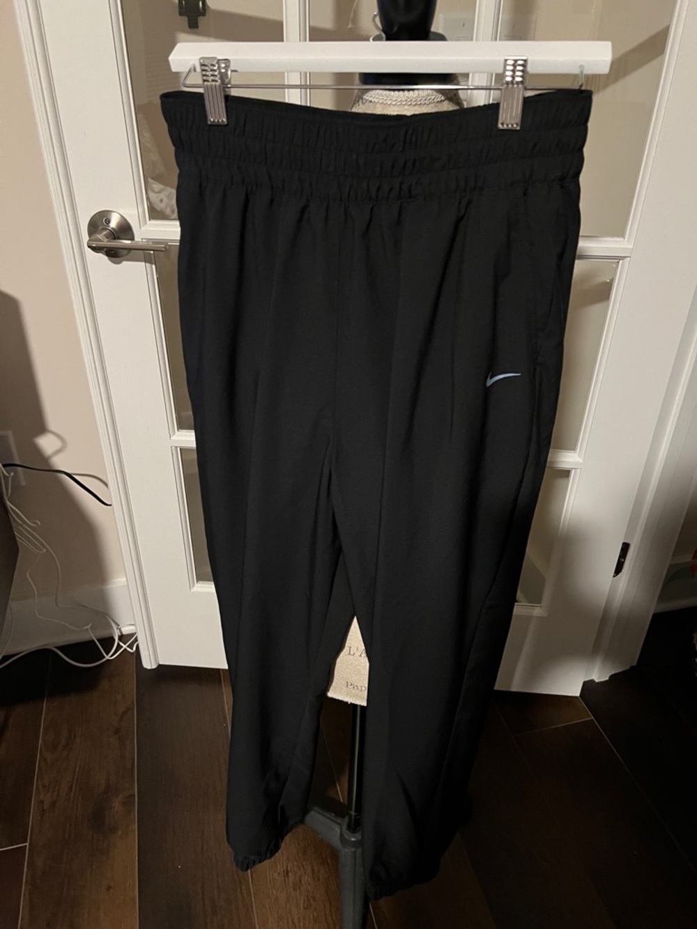 Nike Black Track Pants with Light Gray Swoosh